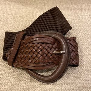 Hyde Collection Nordstrom Gianni Bini Brown Leather & Elastic Belt Size M